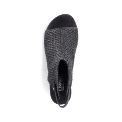 Rieker Heeled Shoes-Women'S Strappy Sandals Jet Black