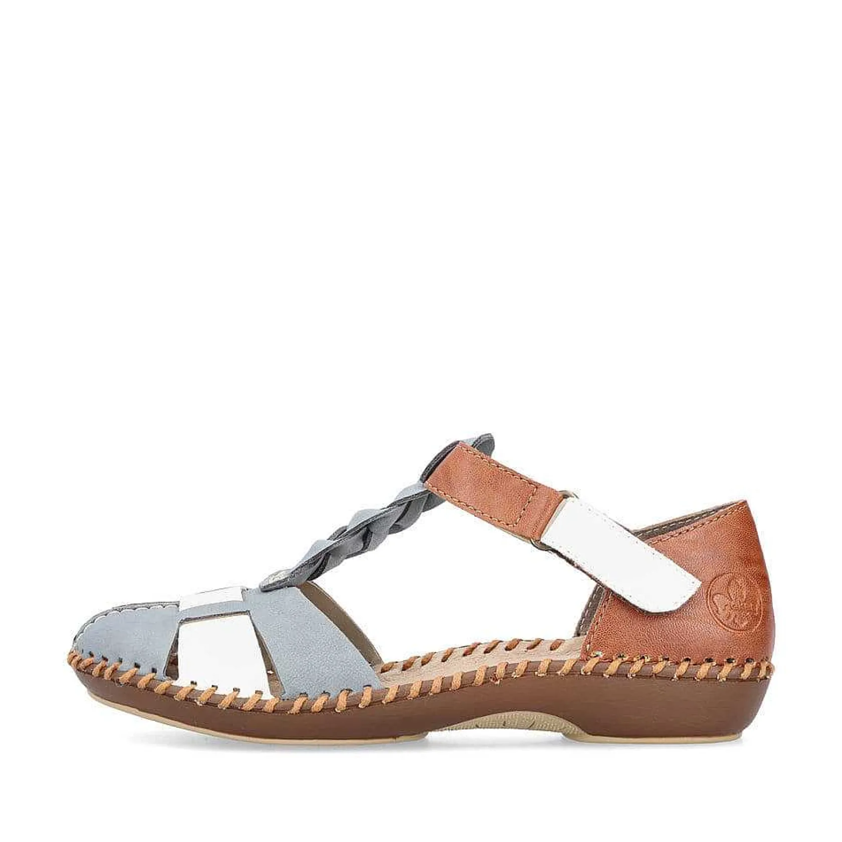 Rieker Sandals & Sandals-Women'S Strappy Sandals Sky Blue-Nut Brown