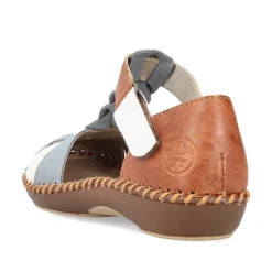 Rieker Sandals & Sandals-Women'S Strappy Sandals Sky Blue-Nut Brown