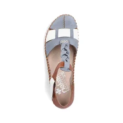 Rieker Sandals & Sandals-Women'S Strappy Sandals Sky Blue-Nut Brown