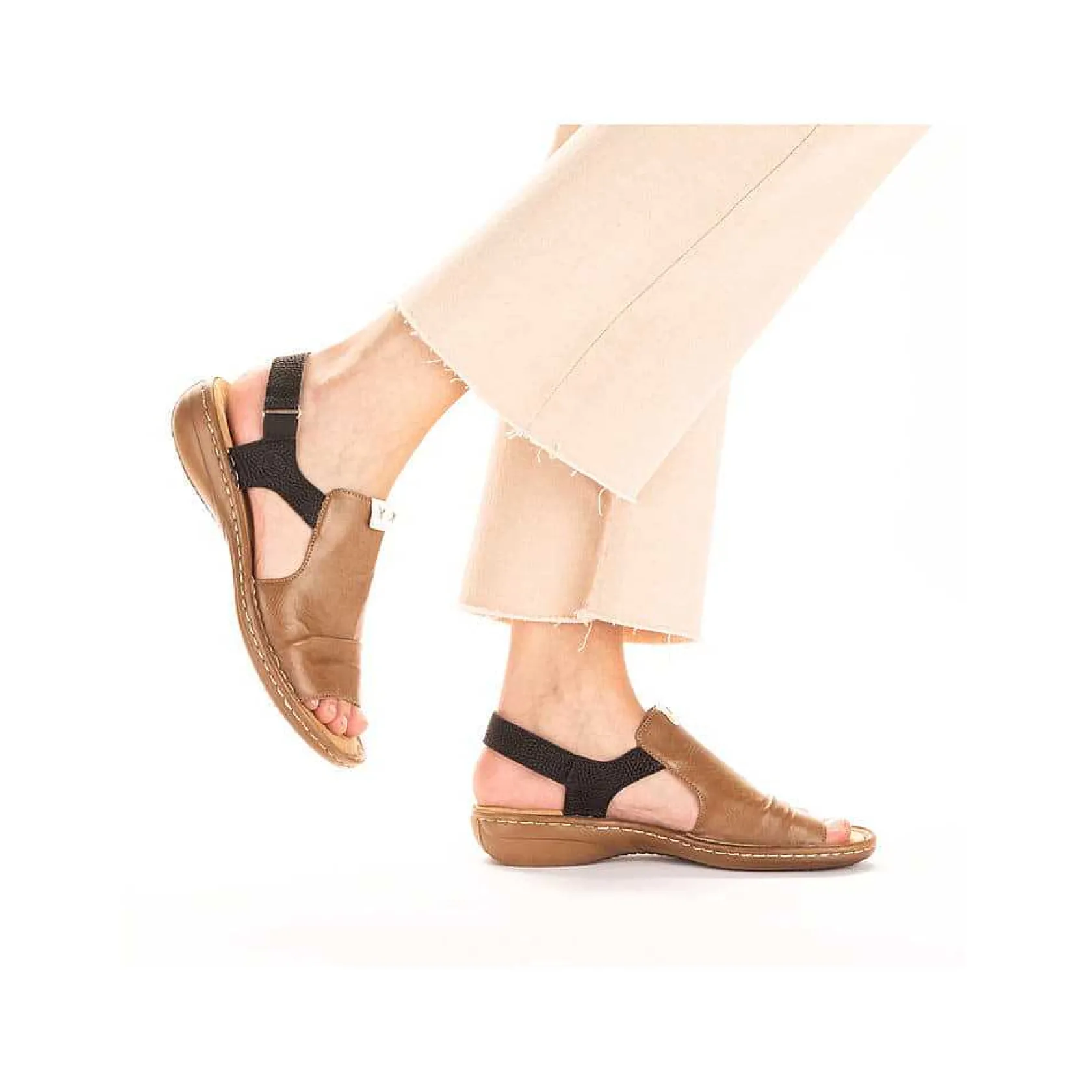 Rieker Sandals & Sandals-Women'S Strappy Sandals Nut Brown-Deep Black