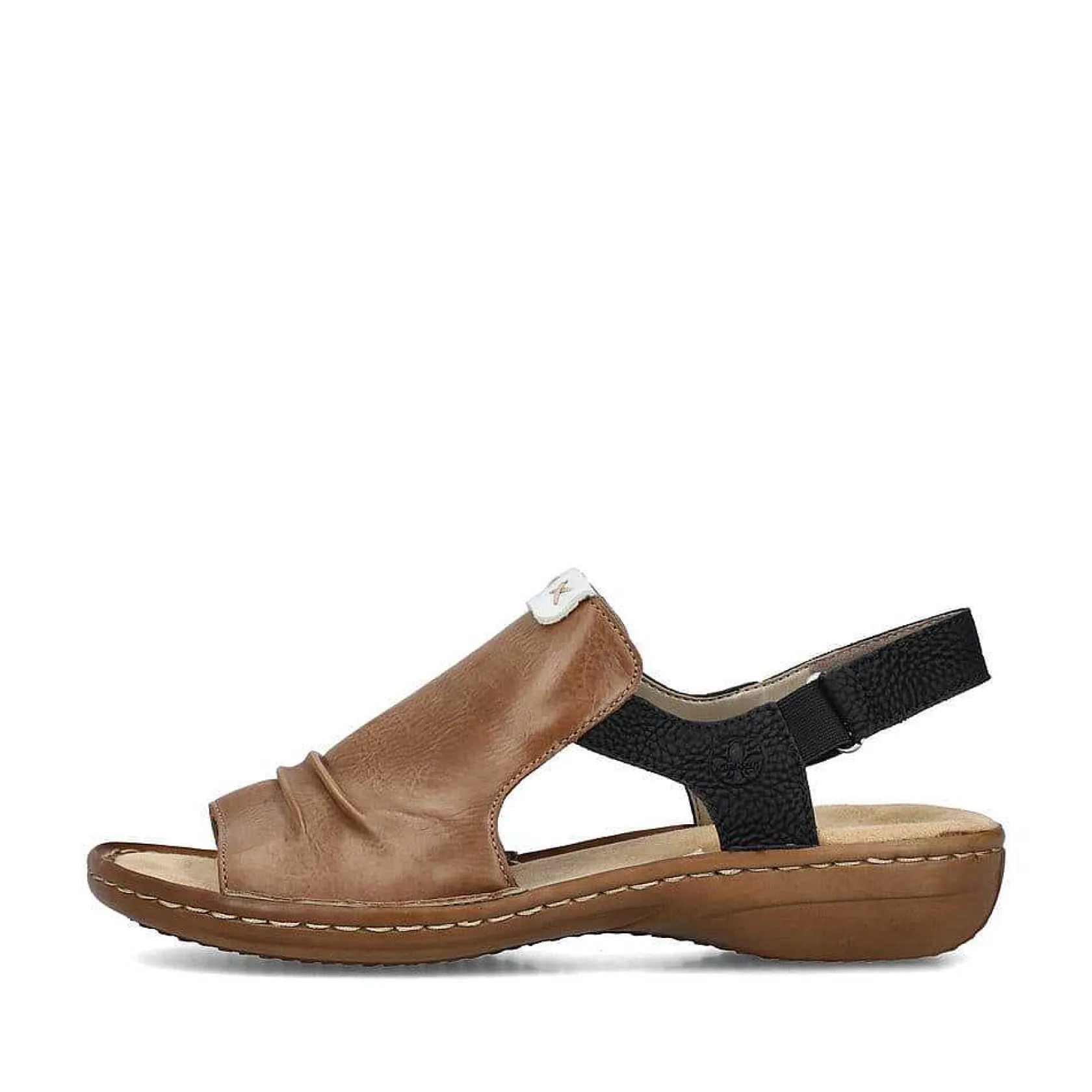 Rieker Sandals & Sandals-Women'S Strappy Sandals Nut Brown-Deep Black