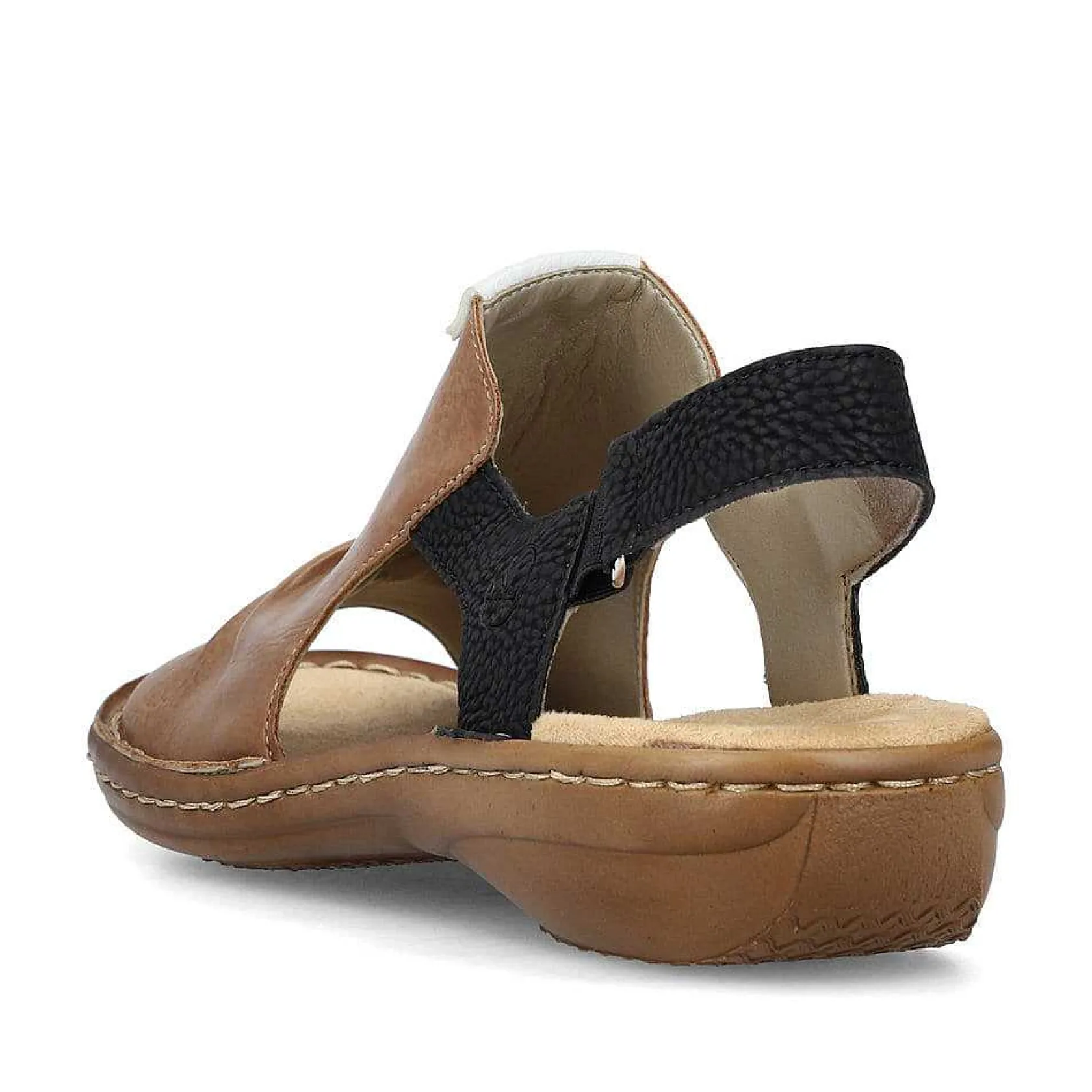 Rieker Sandals & Sandals-Women'S Strappy Sandals Nut Brown-Deep Black