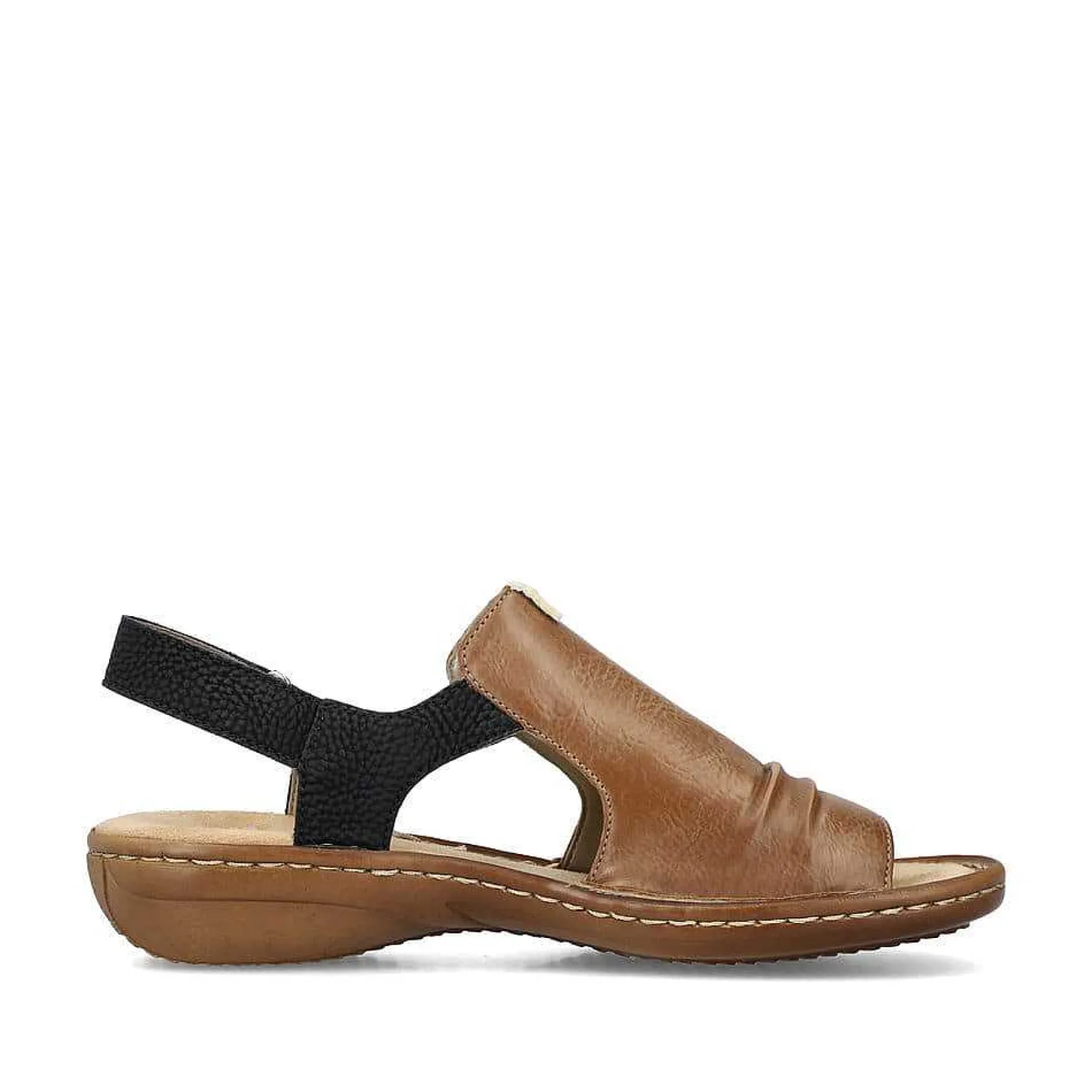 Rieker Sandals & Sandals-Women'S Strappy Sandals Nut Brown-Deep Black