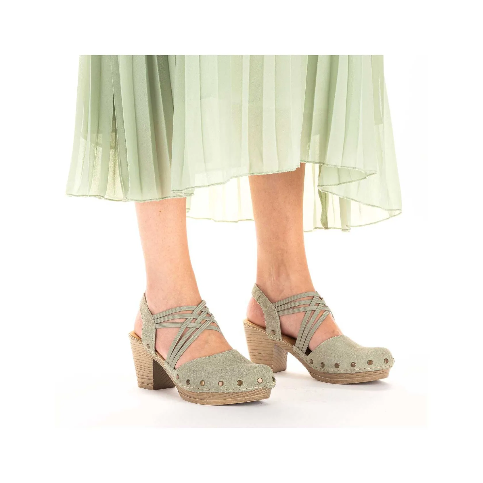 Rieker Heeled Shoes-Women'S Strappy Sandals Mint Green