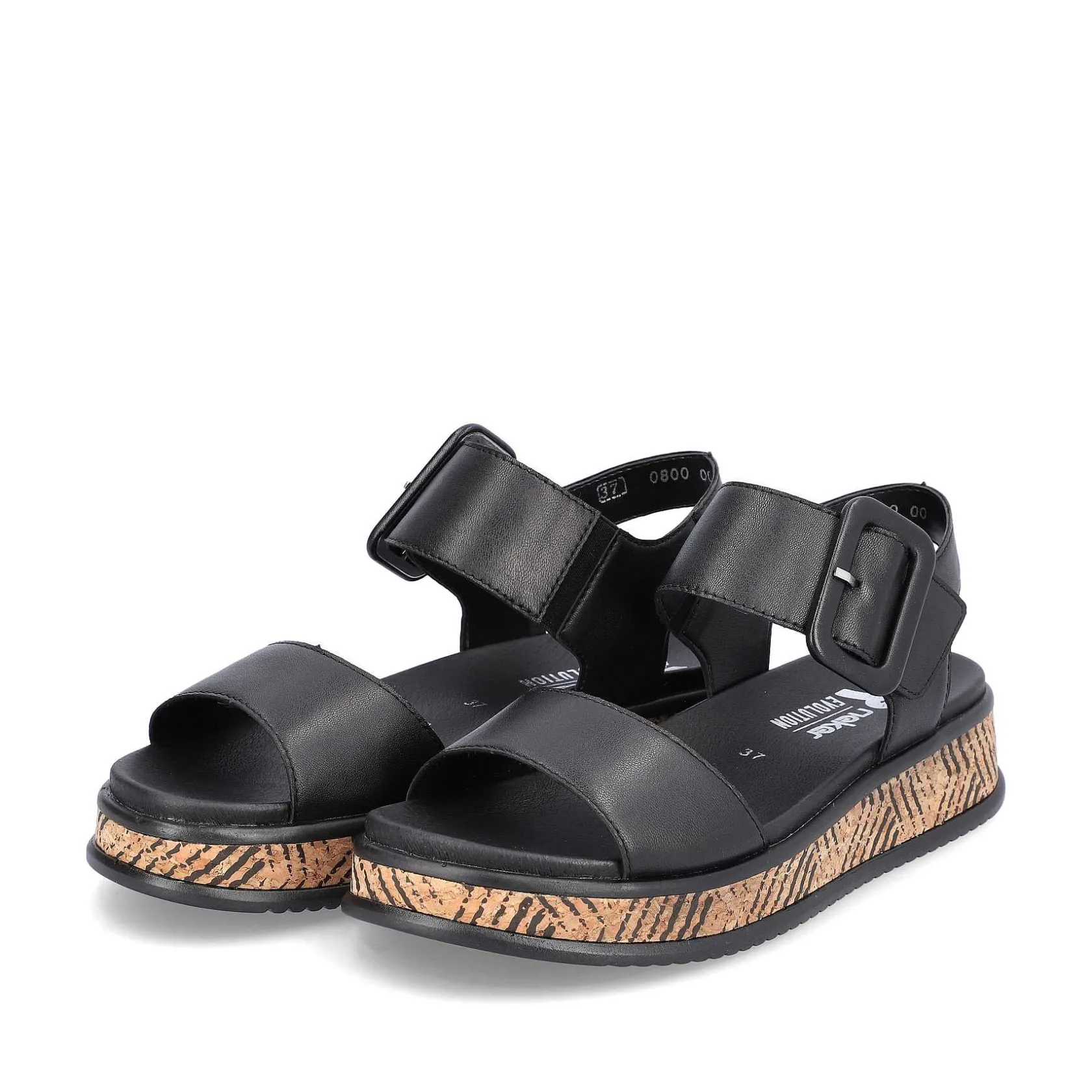 Rieker Sandals & Sandals-Women'S Strappy Sandals Midnight Black