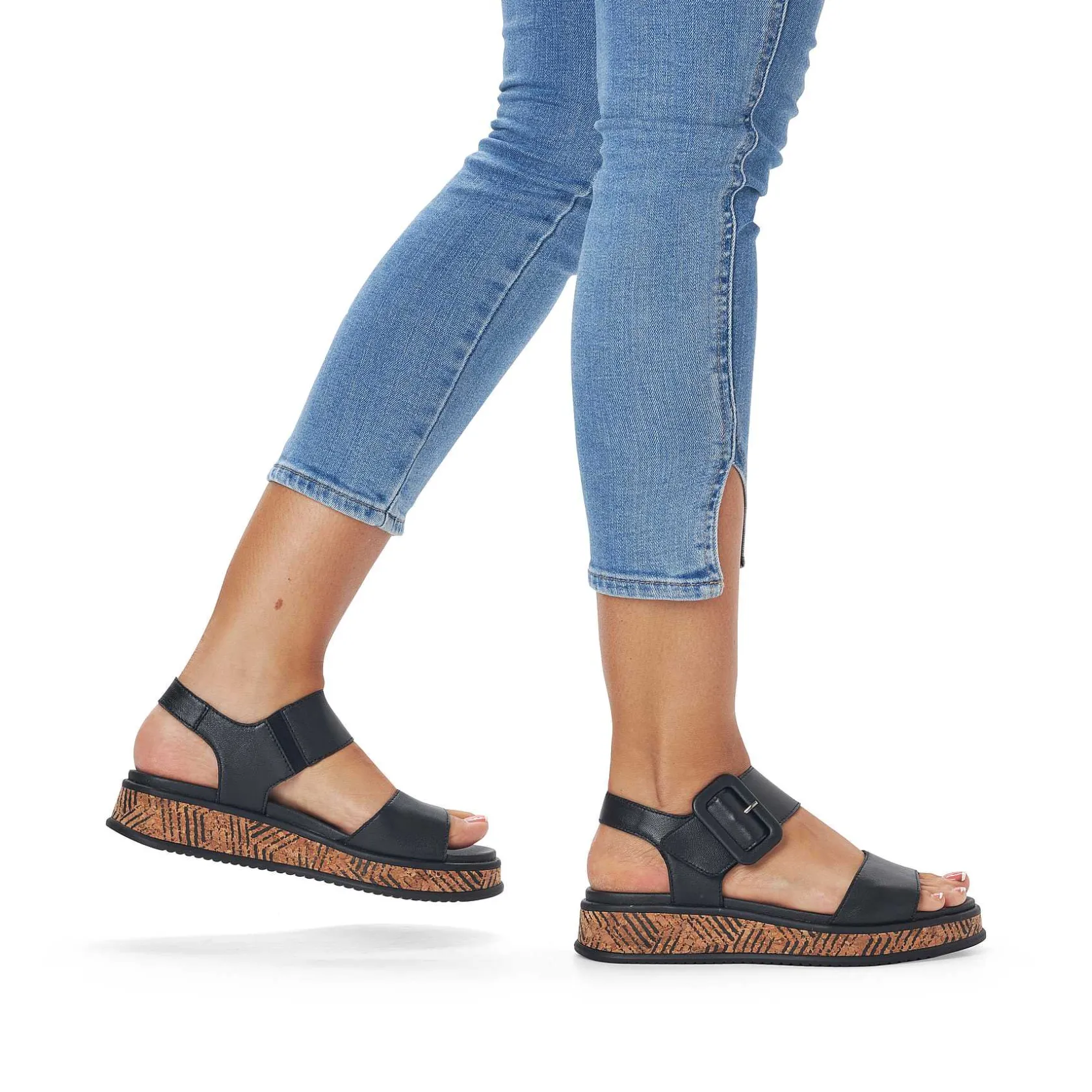 Rieker Sandals & Sandals-Women'S Strappy Sandals Midnight Black