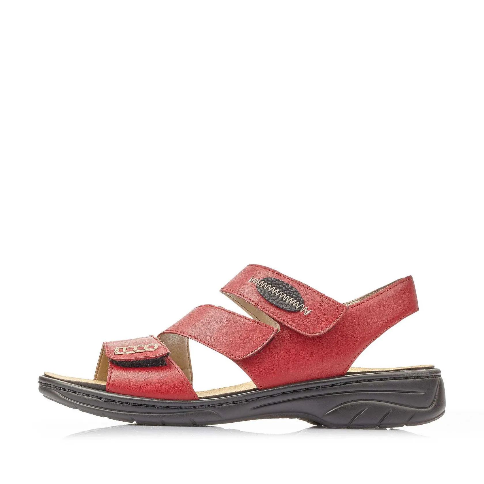 Rieker Colorful Styles-Women'S Strappy Sandals Cherry Red