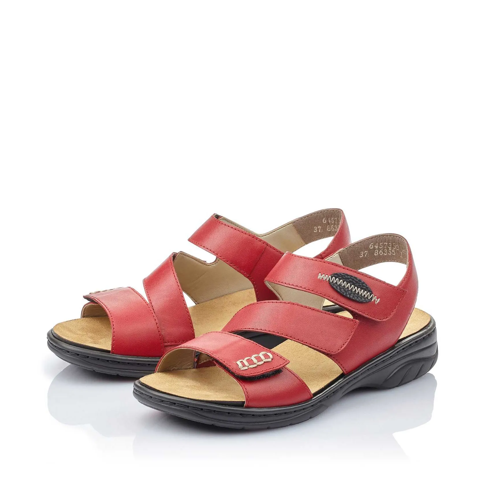 Rieker Colorful Styles-Women'S Strappy Sandals Cherry Red