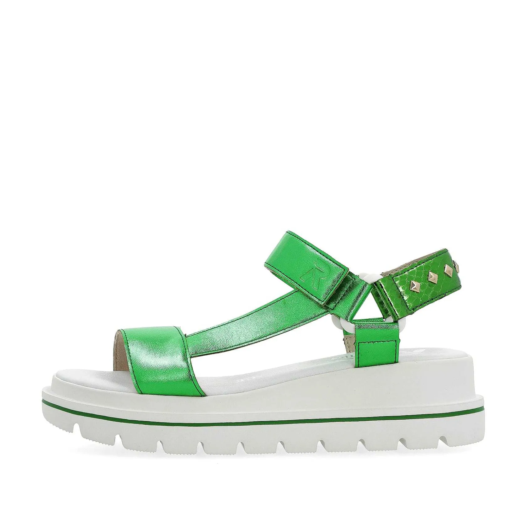 Rieker Colorful Styles-Women'S Strappy Sandals Emerald Green Metallic
