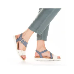 Rieker Sandals & Sandals-Women'S Strappy Sandals Pacific Blue-Old White