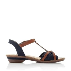 Rieker Sandals & Sandals-Women'S Strappy Sandals Sea Blue-Brown