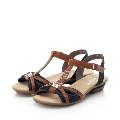 Rieker Sandals & Sandals-Women'S Strappy Sandals Sea Blue-Brown