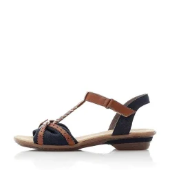 Rieker Sandals & Sandals-Women'S Strappy Sandals Sea Blue-Brown