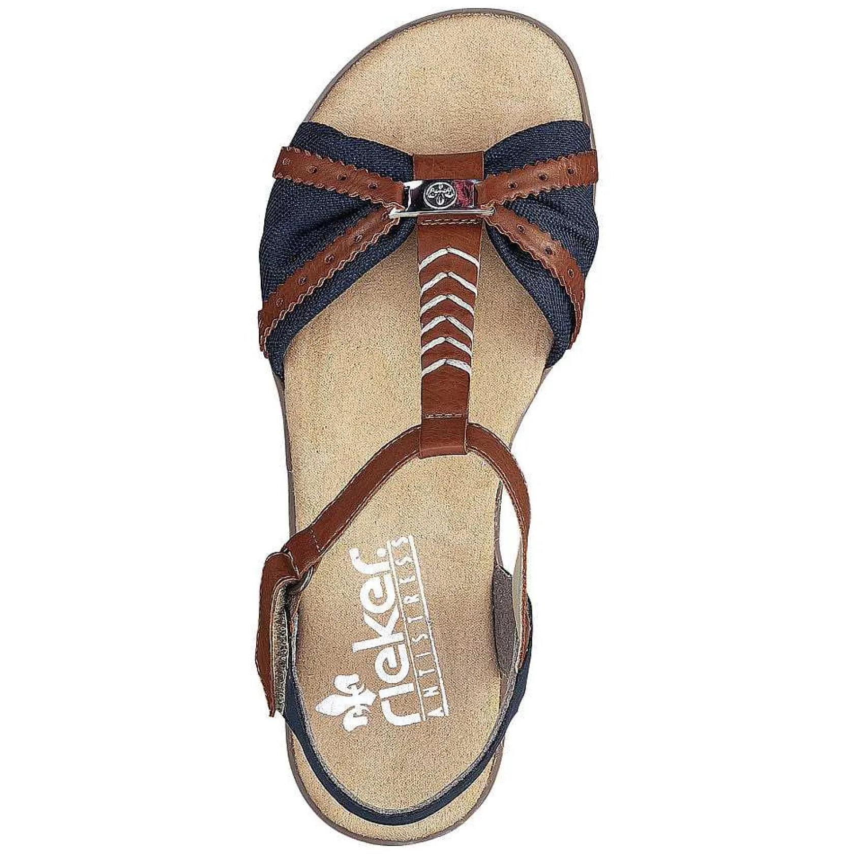Rieker Sandals & Sandals-Women'S Strappy Sandals Sea Blue-Brown