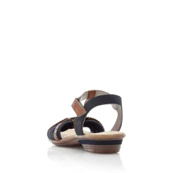 Rieker Sandals & Sandals-Women'S Strappy Sandals Sea Blue-Brown