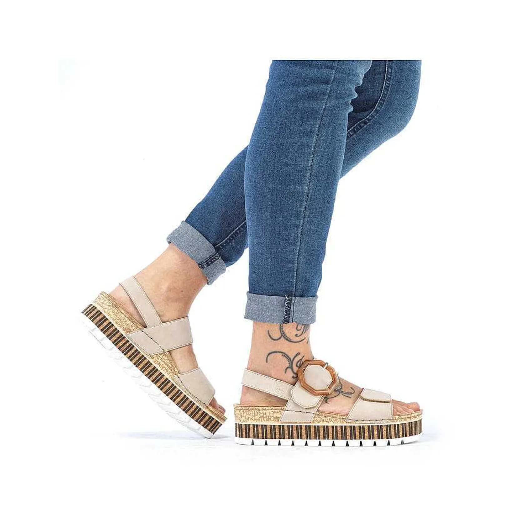 Rieker Sandals & Sandals-Women'S Strappy Sandals Sand Beige