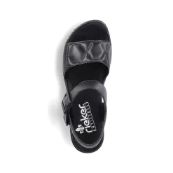 Rieker Heeled Shoes-Women'S Strappy Sandals Asphalt Black
