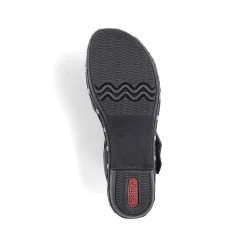 Rieker Heeled Shoes-Women'S Strappy Sandals Asphalt Black