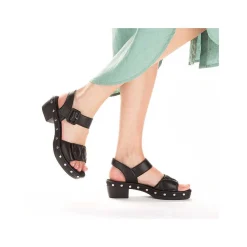 Rieker Heeled Shoes-Women'S Strappy Sandals Asphalt Black