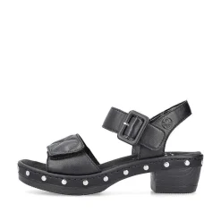 Rieker Heeled Shoes-Women'S Strappy Sandals Asphalt Black