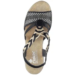 Rieker Heeled Shoes-Women'S Strappy Sandals Jet Black