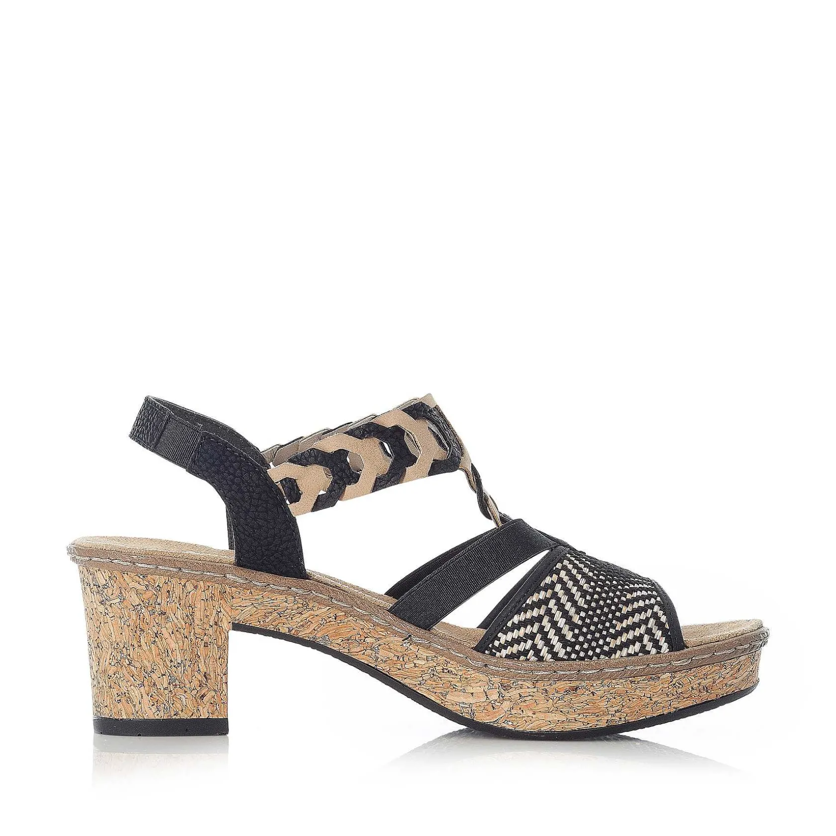 Rieker Heeled Shoes-Women'S Strappy Sandals Jet Black