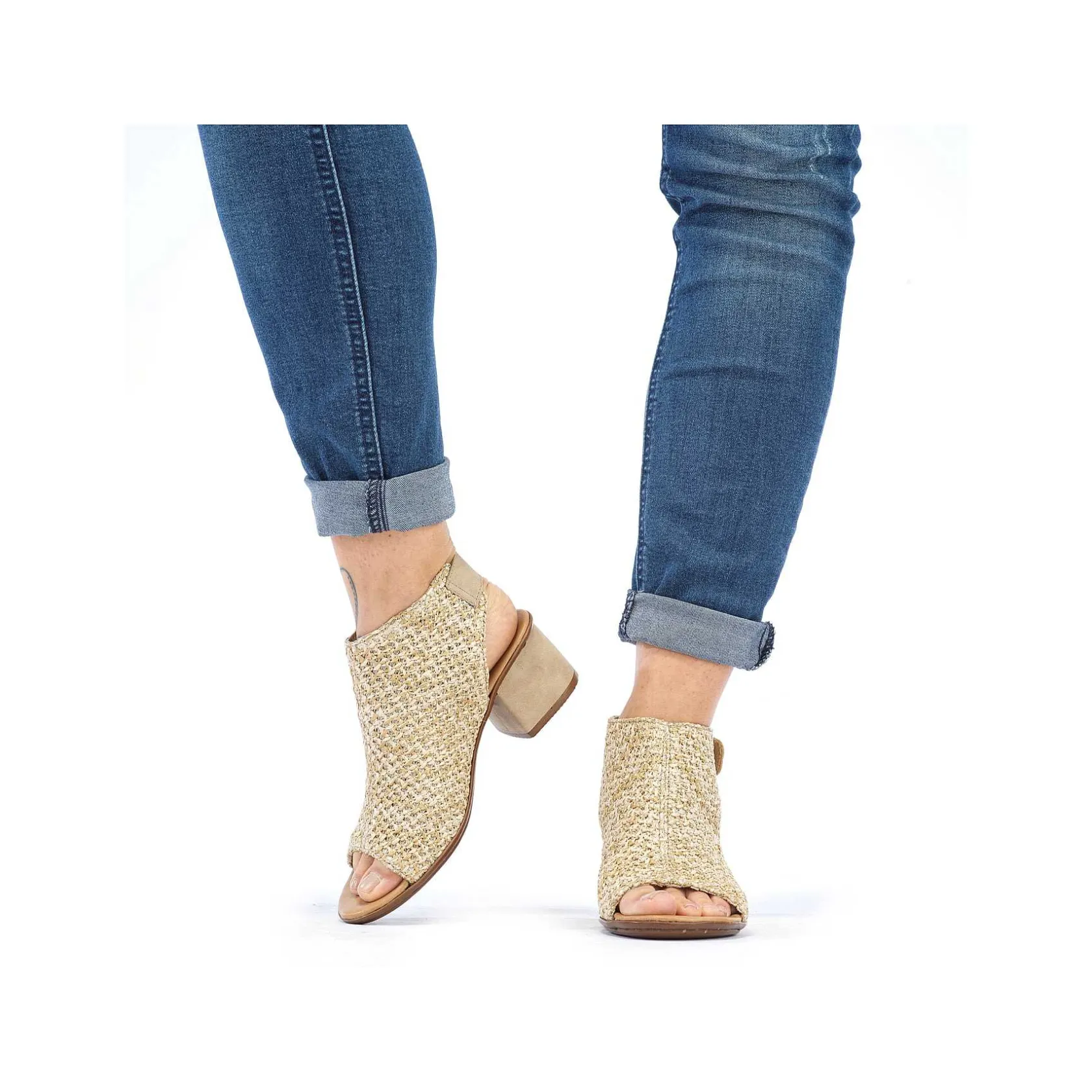 Rieker Heeled Shoes-Women'S Strappy Sandals Sand Beige