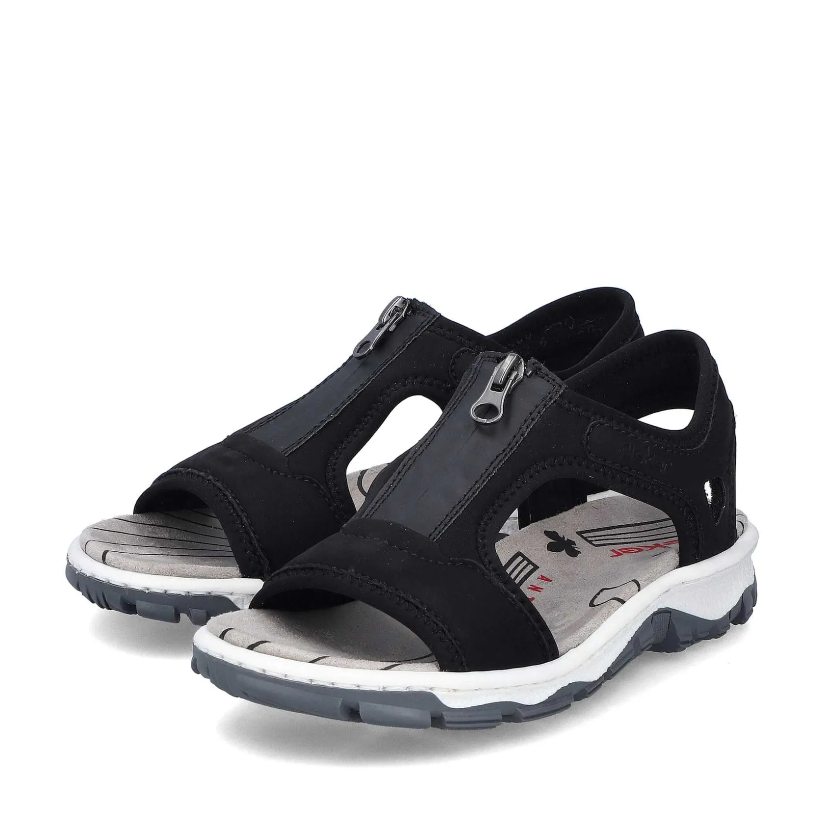 Rieker Sandals & Sandals-Women'S Trekking Sandals Jet Black