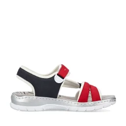 Rieker Sandals & Sandals-Women'S Trekking Sandals Fire Red-Navy Blue
