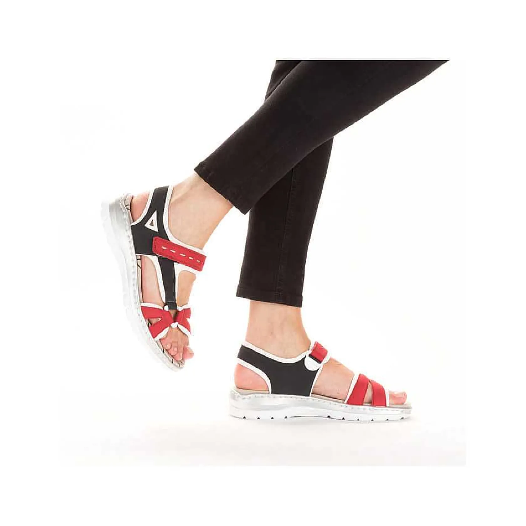 Rieker Sandals & Sandals-Women'S Trekking Sandals Fire Red-Navy Blue