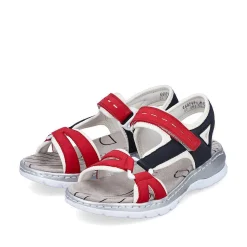 Rieker Sandals & Sandals-Women'S Trekking Sandals Fire Red-Navy Blue
