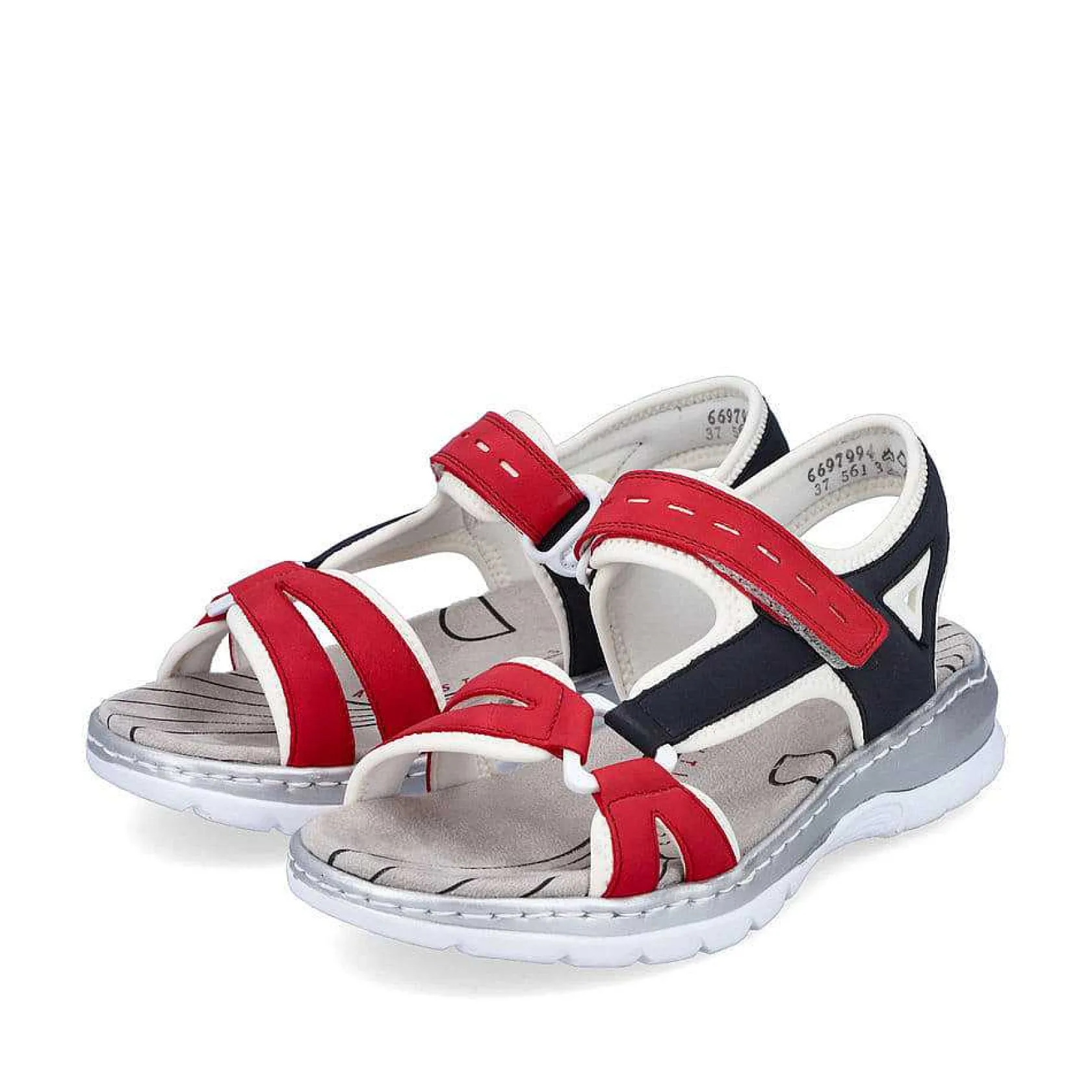 Rieker Sandals & Sandals-Women'S Trekking Sandals Fire Red-Navy Blue