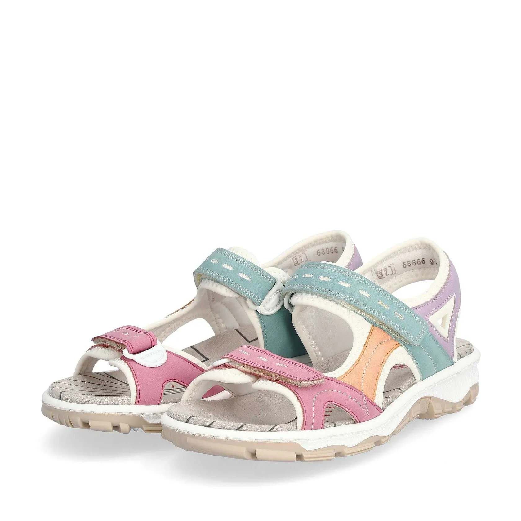 Rieker Colorful Styles-Women'S Trekking Sandals White-Multicolored