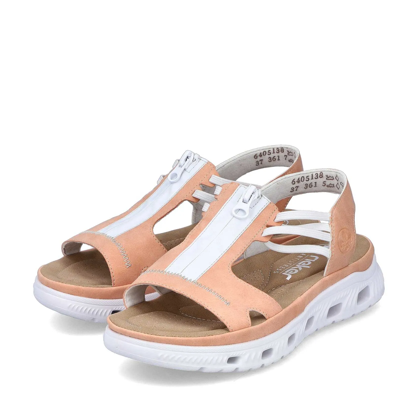 Rieker Colorful Styles-Women'S Trekking Sandals Pastel Orange