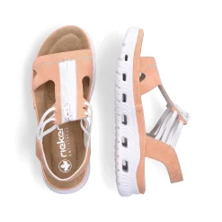 Rieker Colorful Styles-Women'S Trekking Sandals Pastel Orange