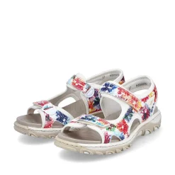 Rieker Colorful Styles-Women'S Trekking Sandals Floral-Pure White