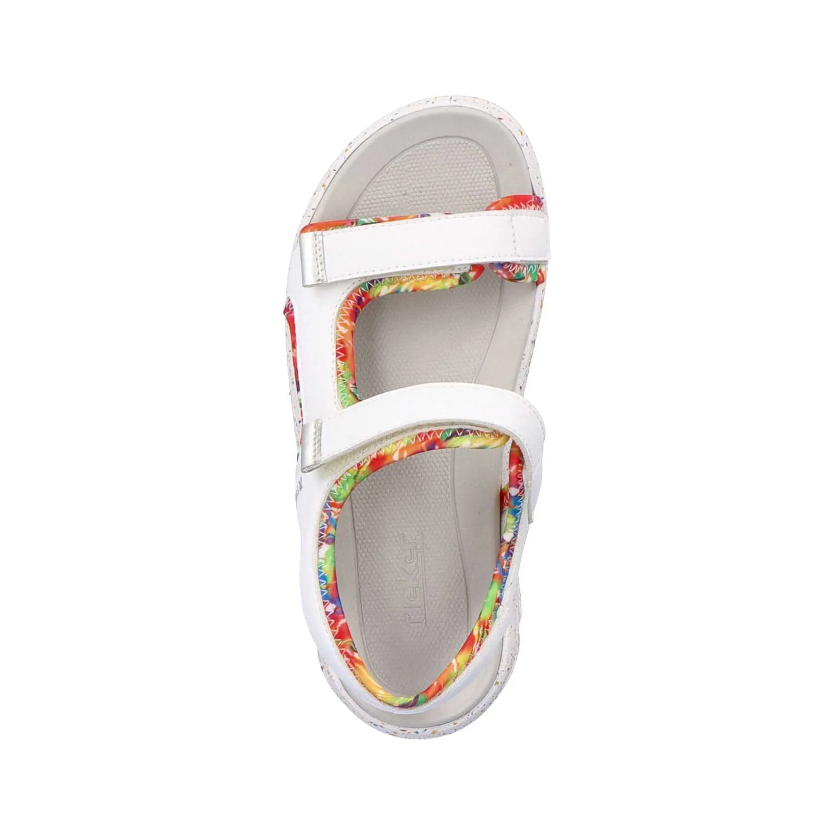 Rieker Sandals & Sandals-Women'S Trekking Sandals Swan-White Rainbow