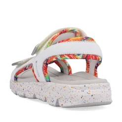 Rieker Sandals & Sandals-Women'S Trekking Sandals Swan-White Rainbow