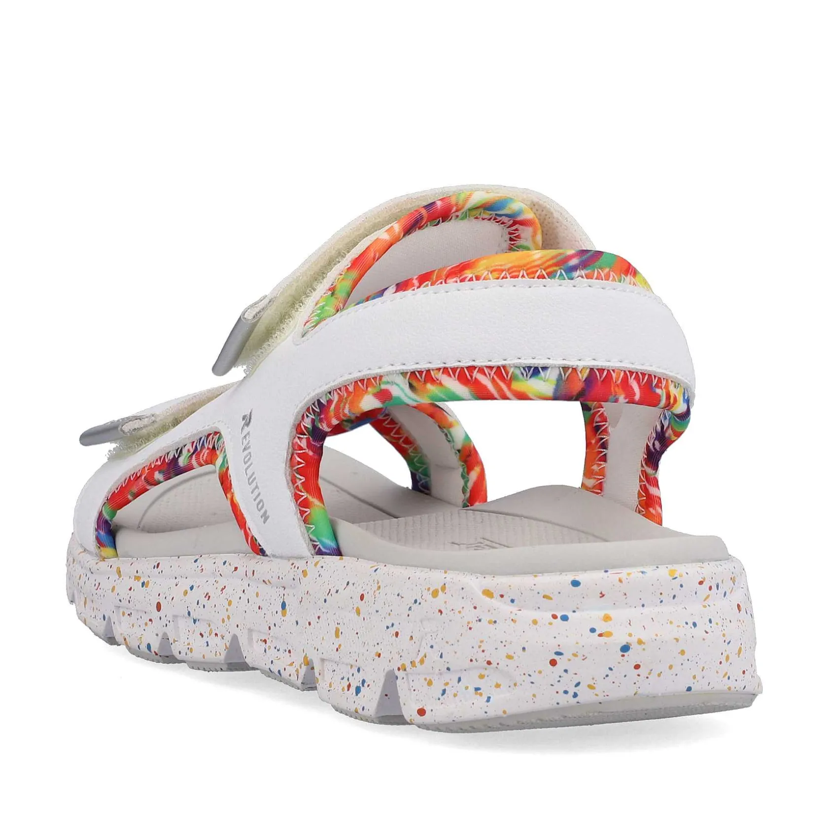Rieker Sandals & Sandals-Women'S Trekking Sandals Swan-White Rainbow