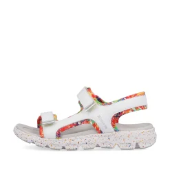 Rieker Sandals & Sandals-Women'S Trekking Sandals Swan-White Rainbow