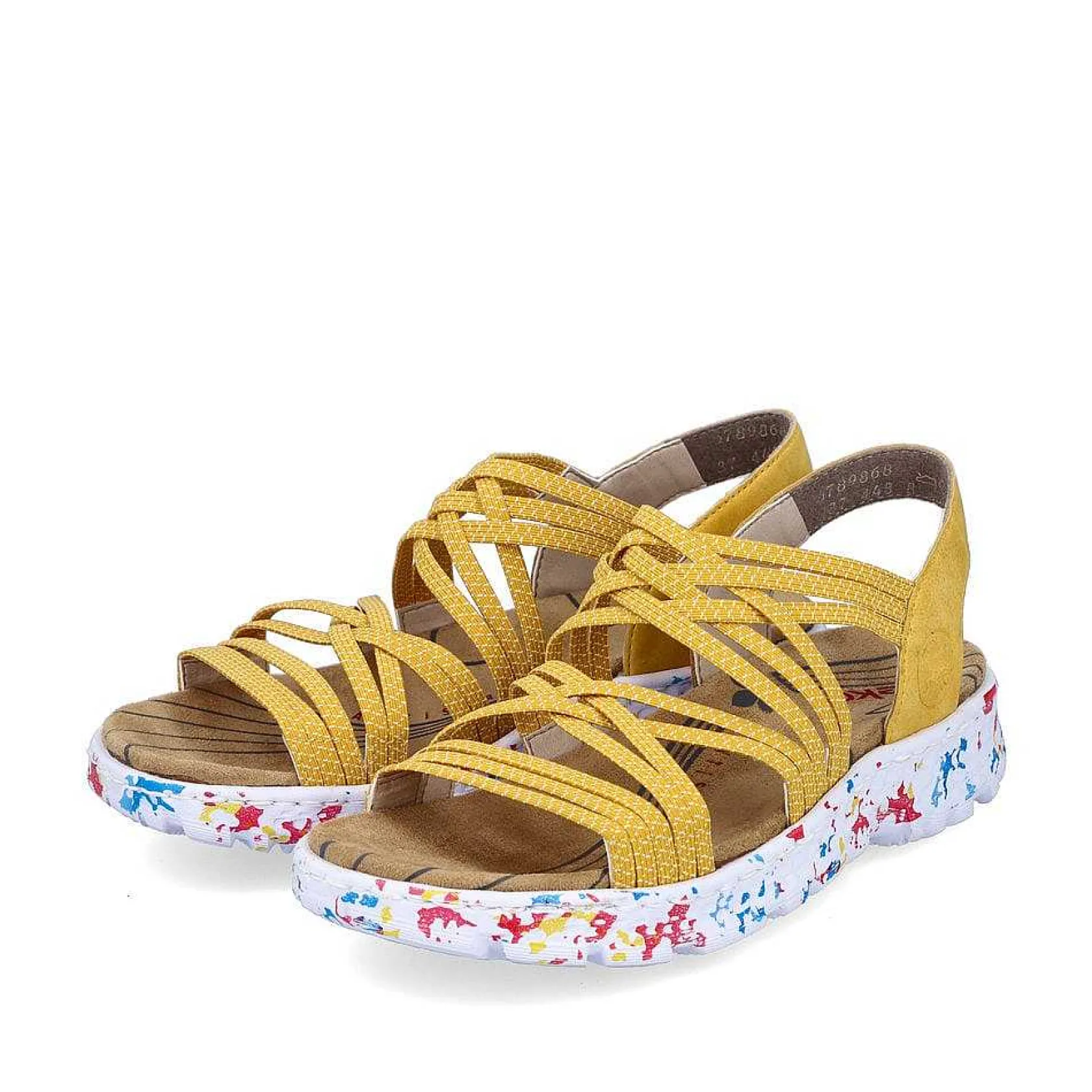 Rieker Colorful Styles-Women'S Trekking Sandals Sunflower Yellow-Multi