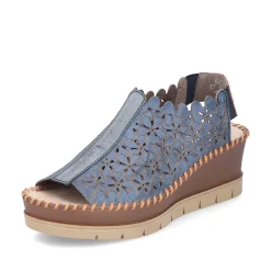 Rieker Heeled Shoes-Women'S Wedge Sandals Slate Blue