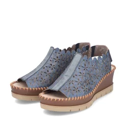 Rieker Heeled Shoes-Women'S Wedge Sandals Slate Blue