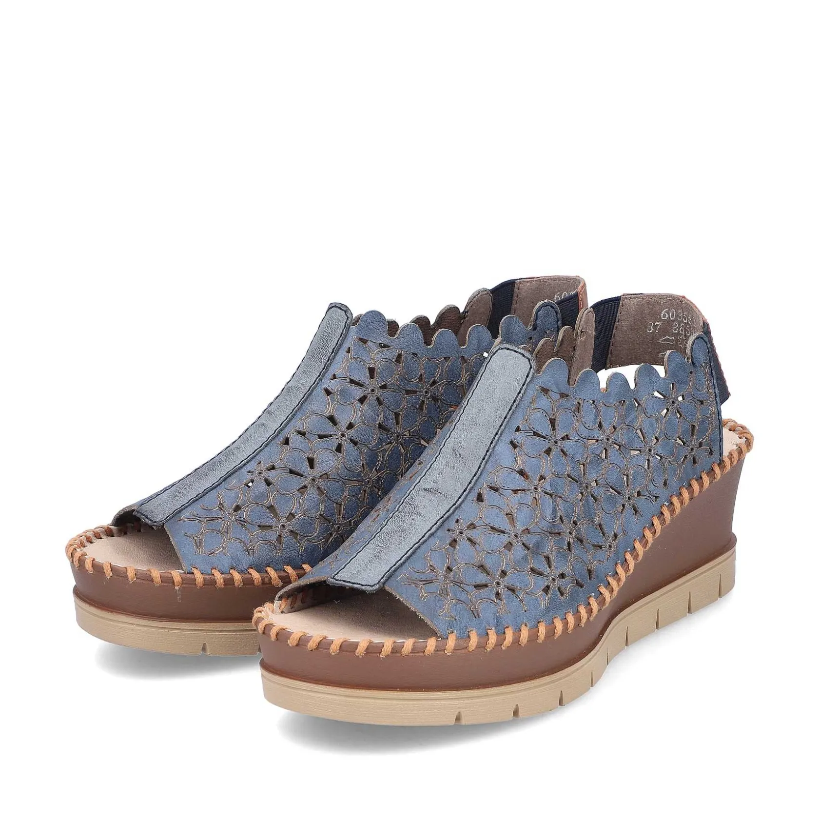 Rieker Heeled Shoes-Women'S Wedge Sandals Slate Blue