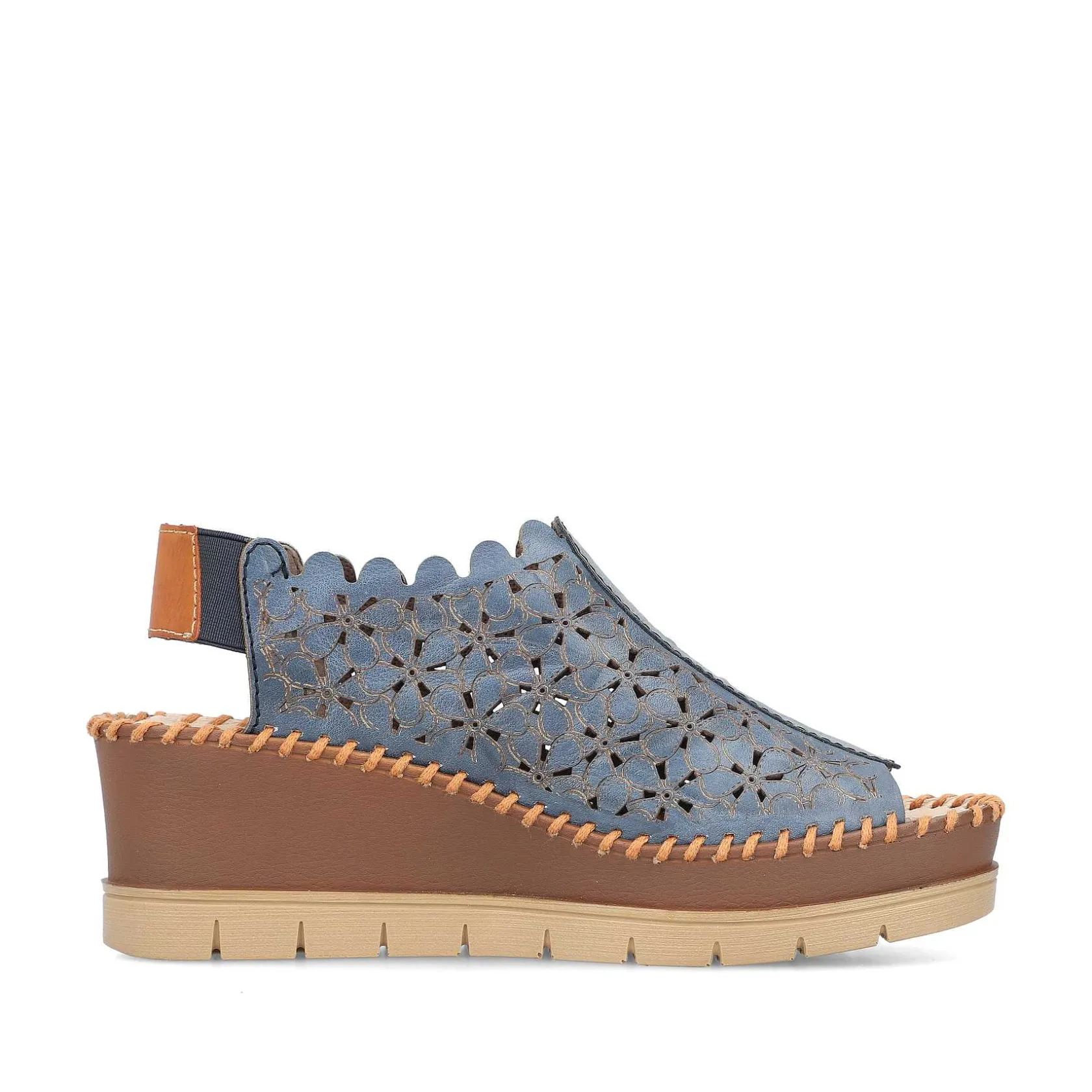 Rieker Heeled Shoes-Women'S Wedge Sandals Slate Blue