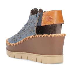 Rieker Heeled Shoes-Women'S Wedge Sandals Slate Blue