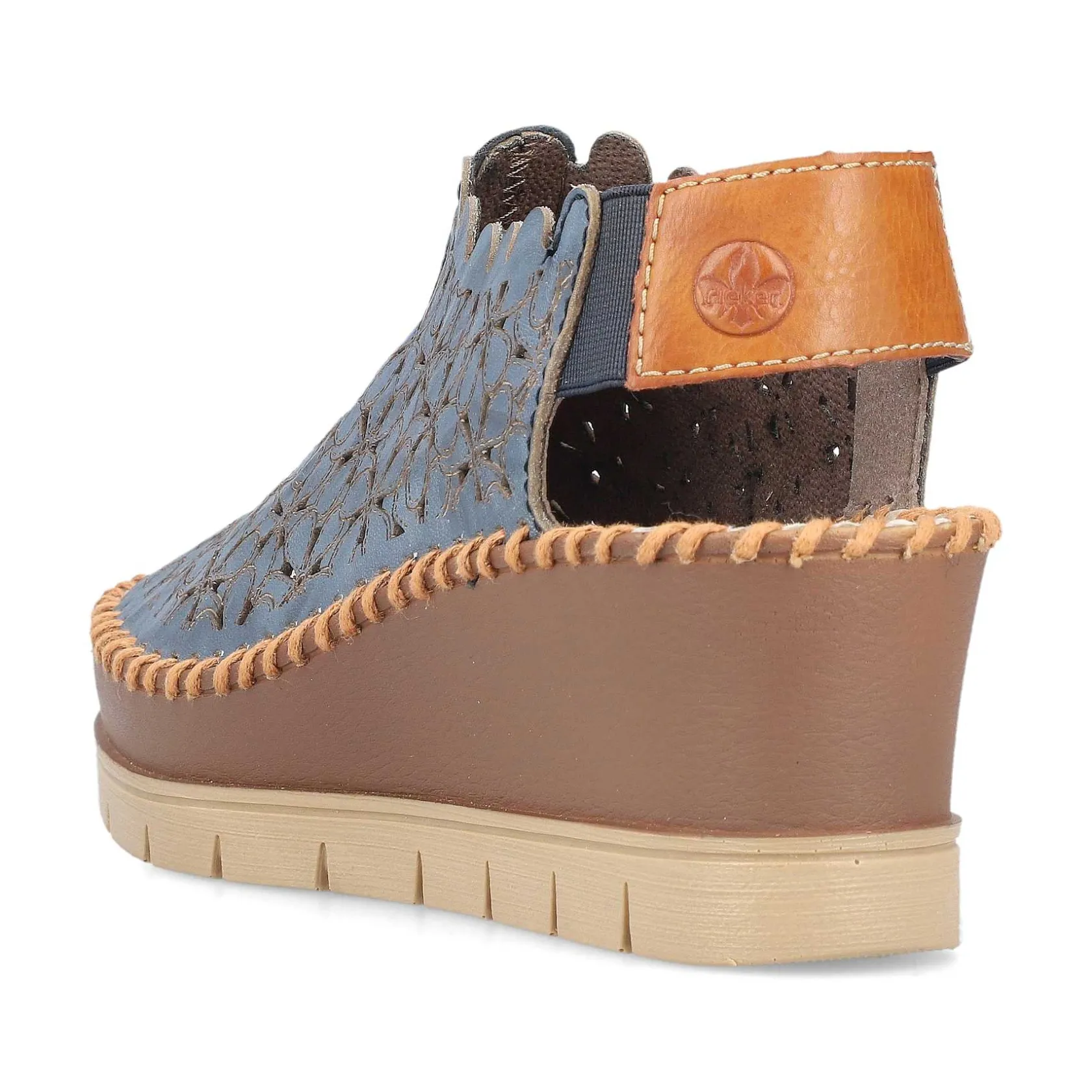 Rieker Heeled Shoes-Women'S Wedge Sandals Slate Blue