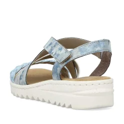 Rieker Heeled Shoes-Women'S Wedge Sandals Sky Blue-Silver