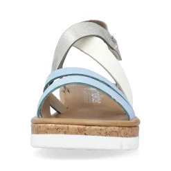 Rieker Heeled Shoes-Women'S Wedge Sandals Pastel Blue
